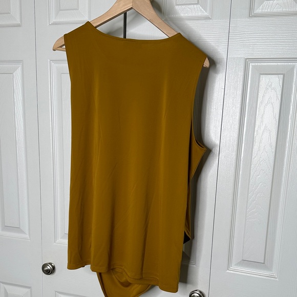 Alfani Women's Mustard Color Sleeveless Drape Top XL P2P 23" 25" Length NWT - Picture 7 of 13